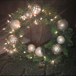 Wreath with bulbs and lights